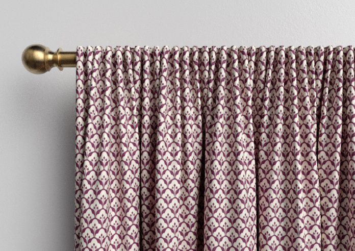Scallop and Bud, Mulberry - Made to Measure Curtains - Image 9